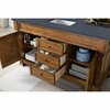 James Martin Vanities Brookfield 60in Single Vanity, Country Oak w/ 3 CM Charcoal Soapstone Quartz Top 147-114-5371-3CSP